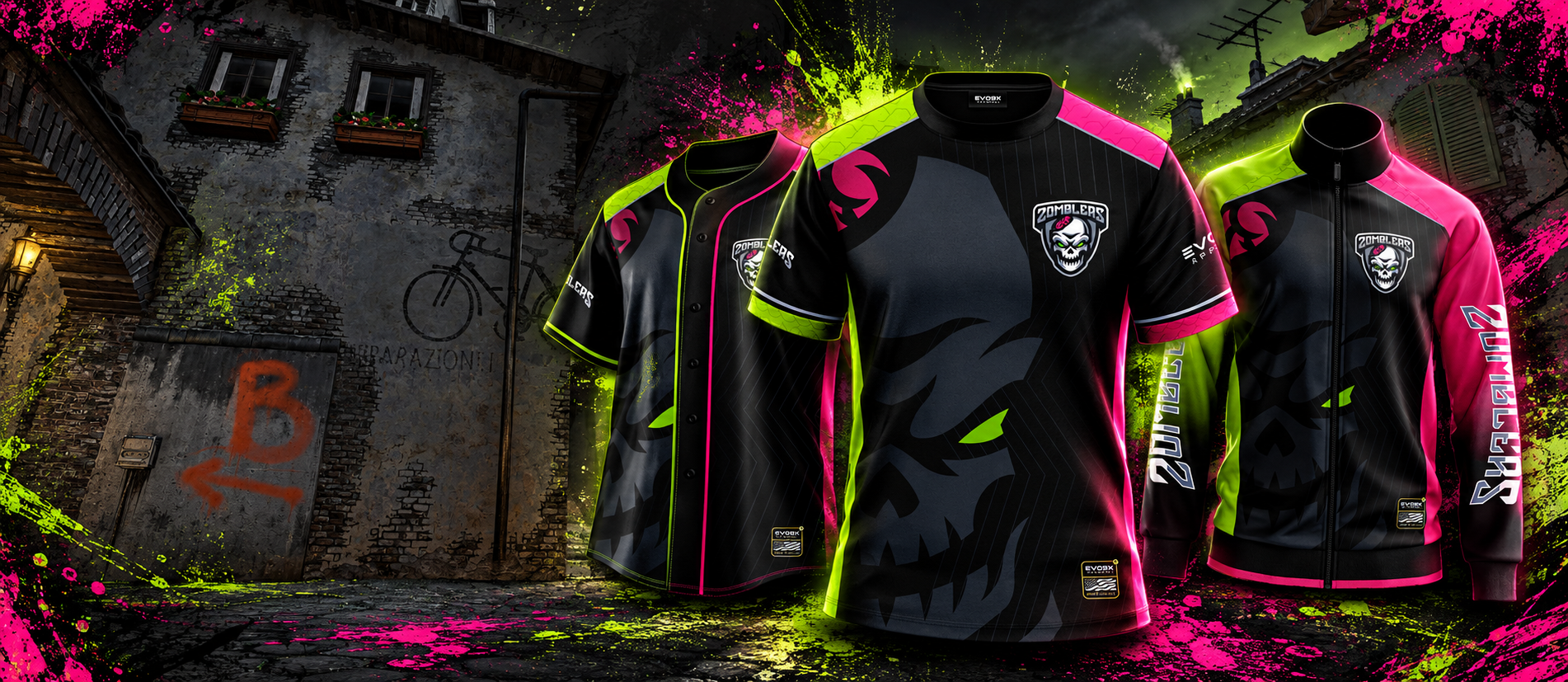 Zomblers jerseys, jacket, and button-up by EVO9X